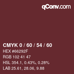 颜色代码: CMYK 0 / 60 / 54 / 60 | qconv.com