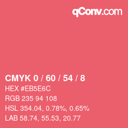 Color code: CMYK 0 / 60 / 54 / 8 | qconv.com
