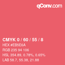 颜色代码: CMYK 0 / 60 / 55 / 8 | qconv.com