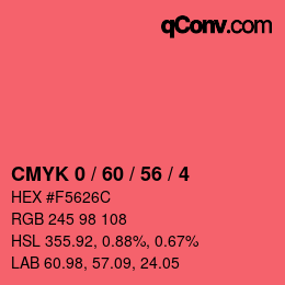 颜色代码: CMYK 0 / 60 / 56 / 4 | qconv.com