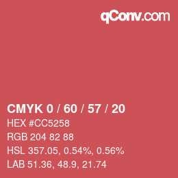 Color code: CMYK 0 / 60 / 57 / 20 | qconv.com