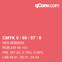 カラーコード: CMYK 0 / 60 / 57 / 8 | qconv.com