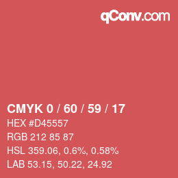 颜色代码: CMYK 0 / 60 / 59 / 17 | qconv.com