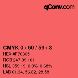 颜色代码: CMYK 0 / 60 / 59 / 3 | qconv.com