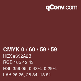 カラーコード: CMYK 0 / 60 / 59 / 59 | qconv.com