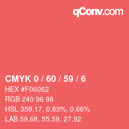 カラーコード: CMYK 0 / 60 / 59 / 6 | qconv.com