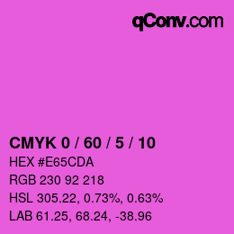 カラーコード: CMYK 0 / 60 / 5 / 10 | qconv.com