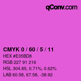 颜色代码: CMYK 0 / 60 / 5 / 11 | qconv.com