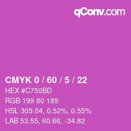 颜色代码: CMYK 0 / 60 / 5 / 22 | qconv.com
