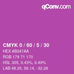 カラーコード: CMYK 0 / 60 / 5 / 30 | qconv.com