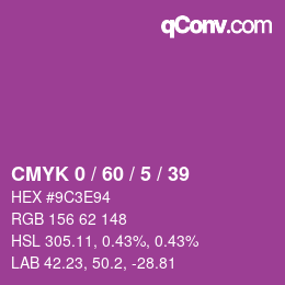 颜色代码: CMYK 0 / 60 / 5 / 39 | qconv.com