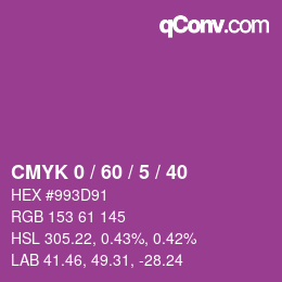 カラーコード: CMYK 0 / 60 / 5 / 40 | qconv.com