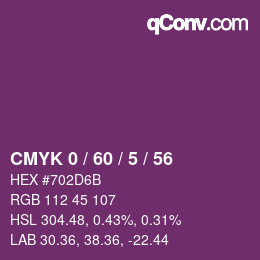 Color code: CMYK 0 / 60 / 5 / 56 | qconv.com