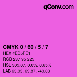 カラーコード: CMYK 0 / 60 / 5 / 7 | qconv.com