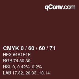 Color code: CMYK 0 / 60 / 60 / 71 | qconv.com