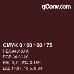 Color code: CMYK 0 / 60 / 60 / 75 | qconv.com