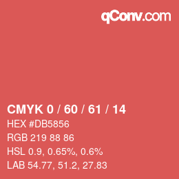 カラーコード: CMYK 0 / 60 / 61 / 14 | qconv.com
