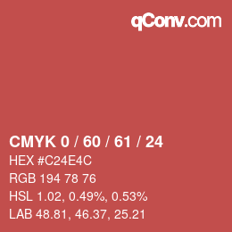 Color code: CMYK 0 / 60 / 61 / 24 | qconv.com