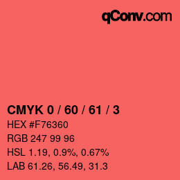 颜色代码: CMYK 0 / 60 / 61 / 3 | qconv.com