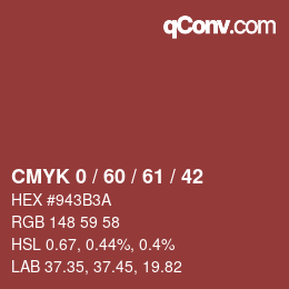 カラーコード: CMYK 0 / 60 / 61 / 42 | qconv.com