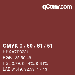 Color code: CMYK 0 / 60 / 61 / 51 | qconv.com