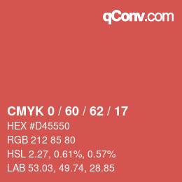 Color code: CMYK 0 / 60 / 62 / 17 | qconv.com