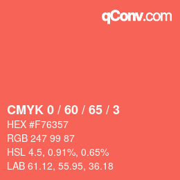 カラーコード: CMYK 0 / 60 / 65 / 3 | qconv.com