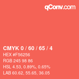 Color code: CMYK 0 / 60 / 65 / 4 | qconv.com