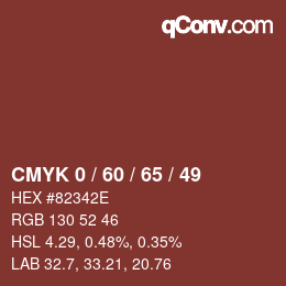 カラーコード: CMYK 0 / 60 / 65 / 49 | qconv.com