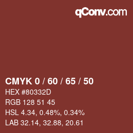 颜色代码: CMYK 0 / 60 / 65 / 50 | qconv.com