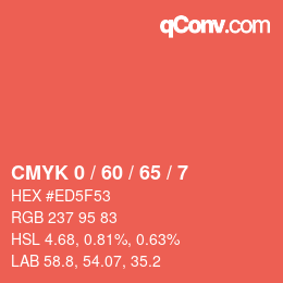 カラーコード: CMYK 0 / 60 / 65 / 7 | qconv.com