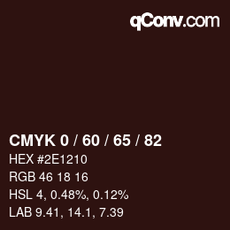 カラーコード: CMYK 0 / 60 / 65 / 82 | qconv.com