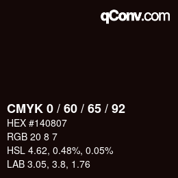 Color code: CMYK 0 / 60 / 65 / 92 | qconv.com