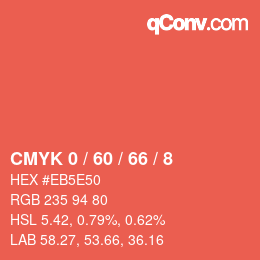 カラーコード: CMYK 0 / 60 / 66 / 8 | qconv.com