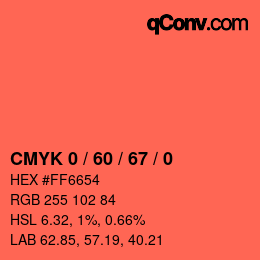 颜色代码: CMYK 0 / 60 / 67 / 0 | qconv.com