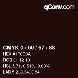 Color code: CMYK 0 / 60 / 67 / 88 | qconv.com