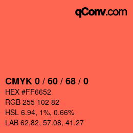 カラーコード: CMYK 0 / 60 / 68 / 0 | qconv.com