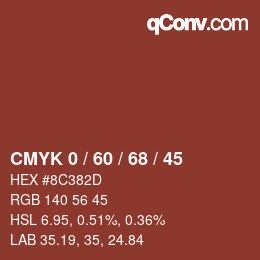 颜色代码: CMYK 0 / 60 / 68 / 45 | qconv.com