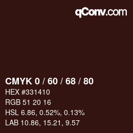カラーコード: CMYK 0 / 60 / 68 / 80 | qconv.com