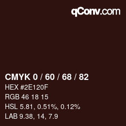 颜色代码: CMYK 0 / 60 / 68 / 82 | qconv.com