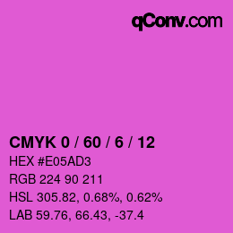 颜色代码: CMYK 0 / 60 / 6 / 12 | qconv.com