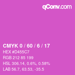 カラーコード: CMYK 0 / 60 / 6 / 17 | qconv.com