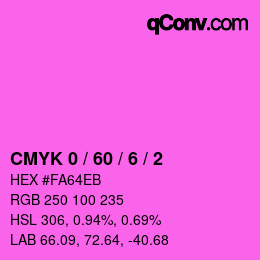 カラーコード: CMYK 0 / 60 / 6 / 2 | qconv.com