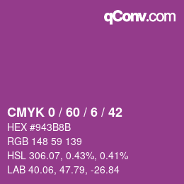 Color code: CMYK 0 / 60 / 6 / 42 | qconv.com