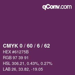 カラーコード: CMYK 0 / 60 / 6 / 62 | qconv.com