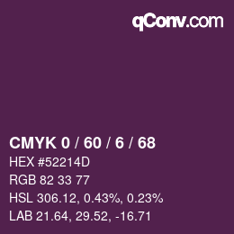 Color code: CMYK 0 / 60 / 6 / 68 | qconv.com