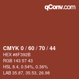 カラーコード: CMYK 0 / 60 / 70 / 44 | qconv.com