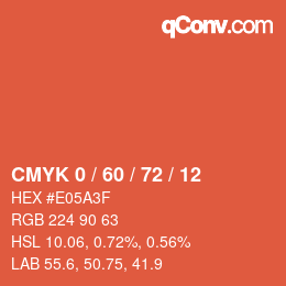 颜色代码: CMYK 0 / 60 / 72 / 12 | qconv.com