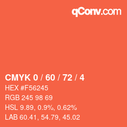 カラーコード: CMYK 0 / 60 / 72 / 4 | qconv.com