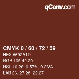 カラーコード: CMYK 0 / 60 / 72 / 59 | qconv.com